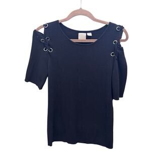 Black Blouse - Shoulder Cut